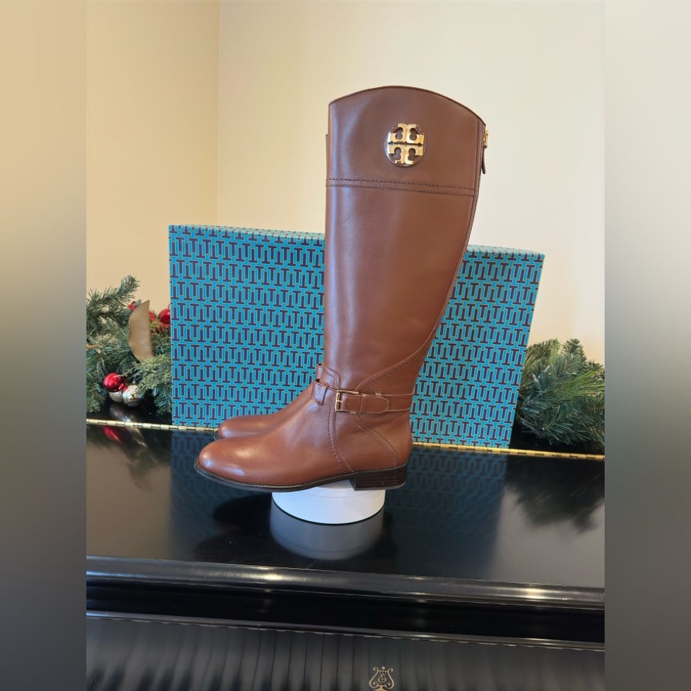 NWT luxury minimalist authentic equestrian Tory Burch 20 MM Adeline Riding Boots - Picture 9 of 17